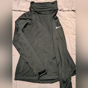 Nike Dri-fit Long Sleeve Black Cowl Neck Top Large Excellent Condition